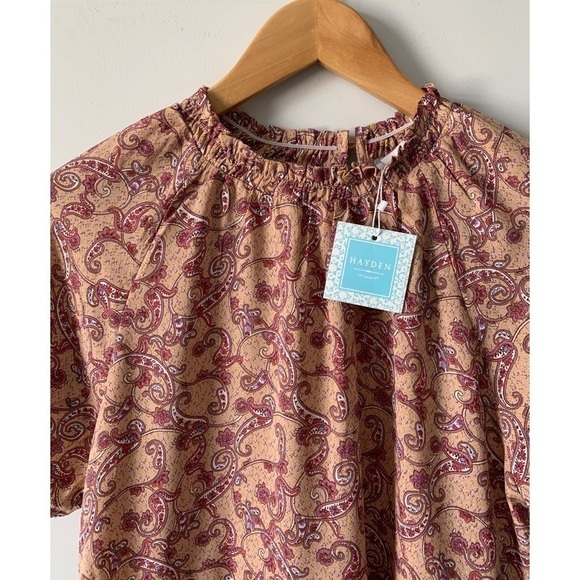 NWT Hayden Los Angeles Ruffle Neck Paisley Tiered Mini DressSize Small - Picture 5 of 16